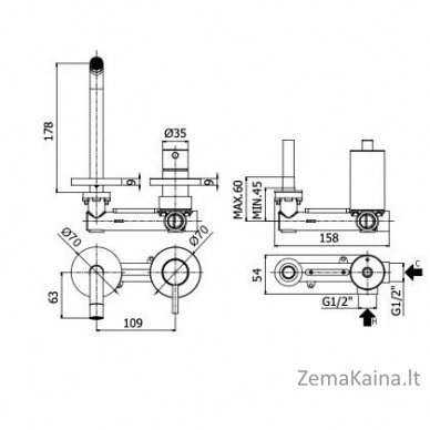 Potinkinis praustuvo maišytuvas Paffoni Light, LIG105NO70, juodas matinis 1