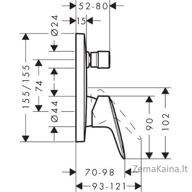 Potinkinis vonios maišytuvas Hansgrohe Logis 71405000 2