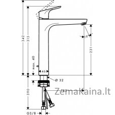 Praustuvo maišytuvas Hansgrohe Focus 31531000