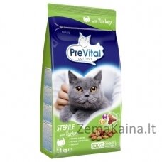 PREVITAL Cat Food Sterile su kalakutiena - sausi katės maisto - 1,4 kg