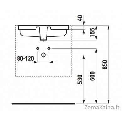 Prasutuvas Laufen Living City 535x360, H8124300001091 3