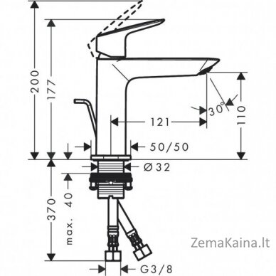 Praustuvo maišytuvas Hansgrohe Logis 71251000, chromas 1