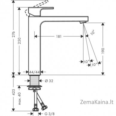 Praustuvo maišytuvas Hansgrohe Vernis Shape 190, 71591000, chromas 1