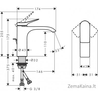 Praustuvo maišytuvas Hansgrohe Vivenis 110, 75020000, chromo 3