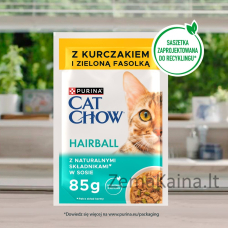 PURINA Cat Chow Hairball Control Chicken with green beans - šlapias kačių maistas - 85g