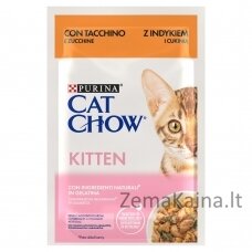 PURINA Cat Chow Kitten Turkey with zucchini in jelly - šlapias kačių maistas - 85g