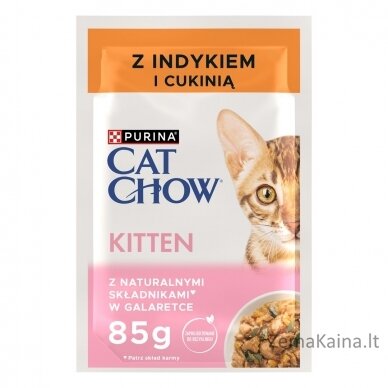 PURINA Cat Chow Kitten Turkey and Zucchini - drėgnas kačių maistas - 4 x 85g