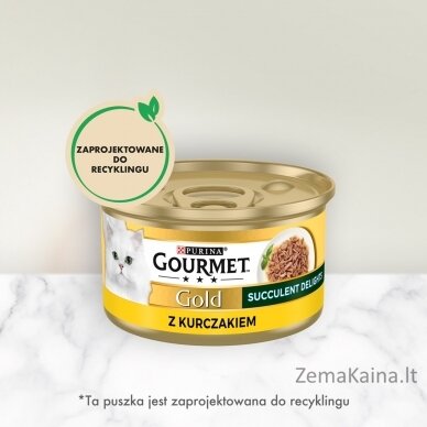 PURINA Gourmet Gold Succulent Delights Chicken - drėgno kačių ėdalo - 85g 6