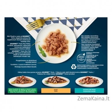 PURINA  Gourmet Perle Duck, turkey, lamb, tuna - drėgno kačių ėdalo - 12x85 g 3