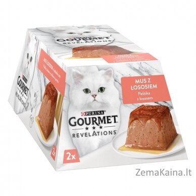 PURINA Gourmet Revelations Lašiša - drėgnas kačių maistas - 2x57 g