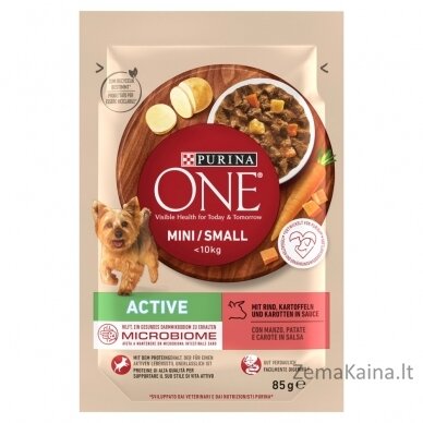 Purina ONE MINI Dog Active GiG wołowina, ziem. 85g