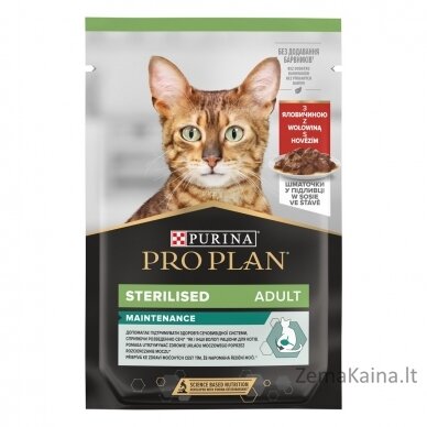 PURINA Pro Plan Sterilised Beef and Chicken Multipack - drėgnas kačių maistas - 10x85 g 1