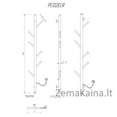 Rankšluosčių džiovintuvas Kosser Stijka 1200x30 ELR juodas reg. apvalus