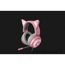 Razer Kraken Kitty Laisvų rankų įranga Vielinis Su lankeliu Žaidimams Pilka, Rožinė