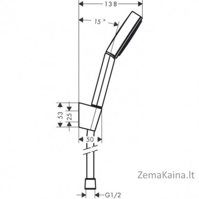 Rankinio dušo ir dušo žarnos komplektas Hansgrohe Pulsify S 24301000, chromas 1