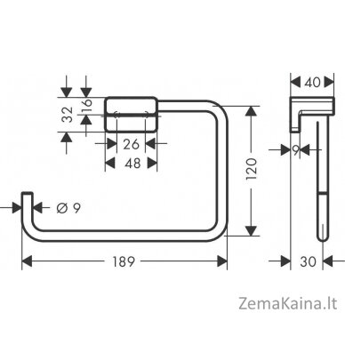 Rankšluosčio laikiklis Hansgrohe AddStoris 41754670, juodas matinis 1