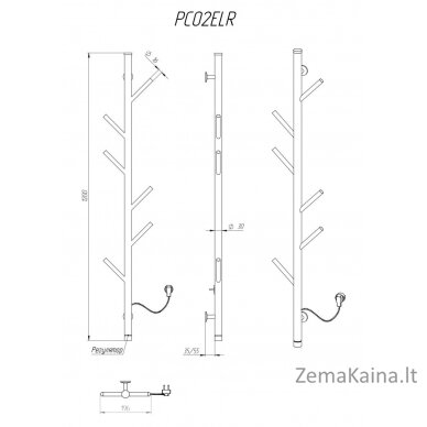 Rankšluosčių džiovintuvas Kosser Stijka 1200x30 ELR juodas reg. apvalus 1