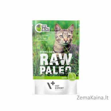 RAW PALEO Adult Cat Sterilized Elniena - šlapias kačių maistas - 100 g 1