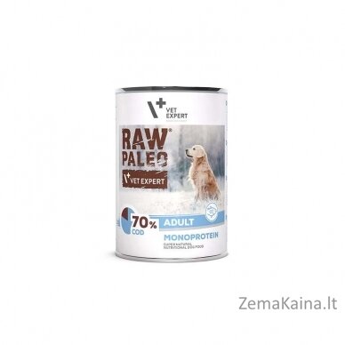 RAW PALEO Adult Monoprotein Cod - šlapias šunų maistas - 400 g 1