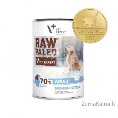 RAW PALEO Adult Monoprotein Cod - šlapias šunų maistas - 400 g