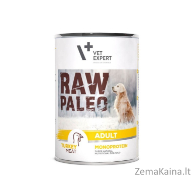 RAW PALEO Adult Monoprotein Turkey - šlapias šunų maistas - 400 g