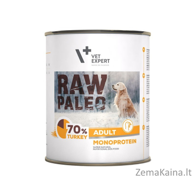 RAW PALEO Adult Monoprotein Turkey - šlapias šunų maistas - 800 g