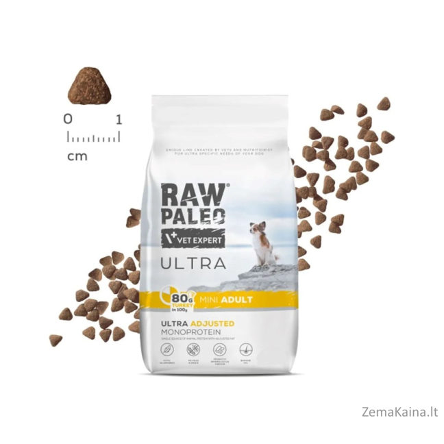 RAW PALEO Ultra Mini Adult Turkey - sausas šunų maistas - 750 g 2