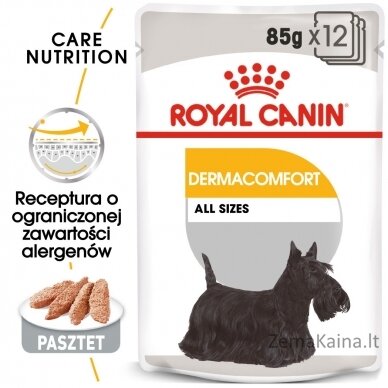 ROYAL CANIN Dermacomfort Care Šlapias maistas šunims Paštetas 12x85 g 2