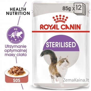 ROYAL CANIN FHN Sterilised padaže - drėgnas ėdalas suaugusioms katėms - 12x85g 1