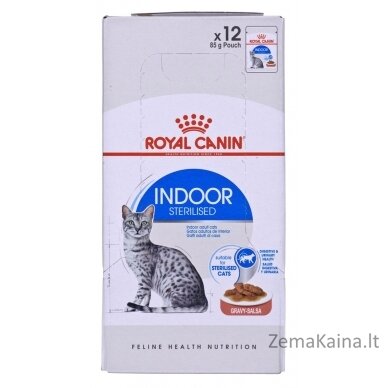 ROYAL CANIN Indoor Sterilized - Šlapias kačių maistas - Gabalėliai padaže 12x85 g 1