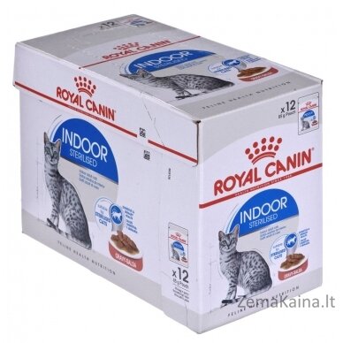 ROYAL CANIN Indoor Sterilized - Šlapias kačių maistas - Gabalėliai padaže 12x85 g 3