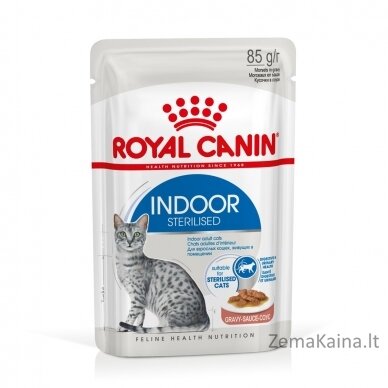 ROYAL CANIN Indoor Sterilized - Šlapias kačių maistas - Gabalėliai padaže 12x85 g 4