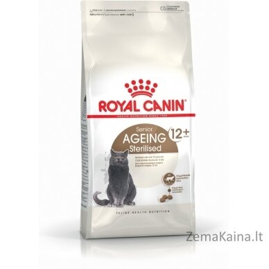 Royal Canin Senior Ageing Sterilised 12+ sausas kačių ėdalas Kukurūzai, paukštiena, daržovės 2 kg