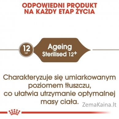 Royal Canin Senior Ageing Sterilised 12+ sausas kačių ėdalas Kukurūzai, paukštiena, daržovės 2 kg 9