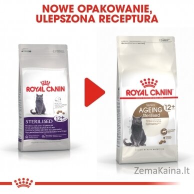 Royal Canin Senior Ageing Sterilised 12+ sausas kačių ėdalas Kukurūzai, paukštiena, daržovės 2 kg 6