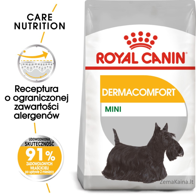 ROYAL CANIN Mini Dermacomfort -  sausas ėdalas suaugusiems mažų veislių šunims, kurių oda jautri ir linkusi dirginti - 3kg 1