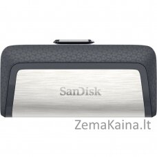 Sandisk Ultra Dual Drive USB Type-C USB atmintukas 32 GB USB Type-A / USB Type-C 3.2 Gen 1 (3.1 Gen 1) Juoda, Sidabras