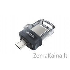 Sandisk Ultra Dual m3.0 USB atmintukas 256 GB USB Type-A / Micro-USB 3.2 Gen 1 (3.1 Gen 1) Juoda, Sidabras, Permatomas