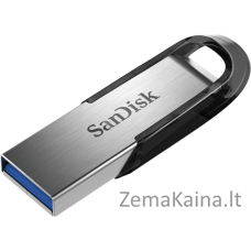 SanDisk ULTRA FLAIR USB atmintukas 128 GB USB A tipo 3.2 Gen 1 (3.1 Gen 1) Juoda, Sidabras