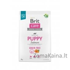 Sausas ėdalas visų veislių šuniukams ir jauniems šunims (nuo 4 savaičių iki 12 mėnesių).Brit Care Dog Grain-Free Puppy Salmon 3kg