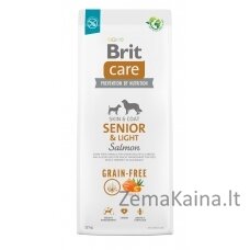 Sausas pašaras vyresniems visų veislių šunims (vyresniems nei 7 metų) Brit Care Dog Grain-Free Senior&Light Salmon 12kg