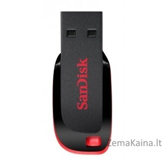 Sandisk Cruzer Blade USB atmintukas 128 GB USB A tipo 2.0 Juoda, Raudona 1