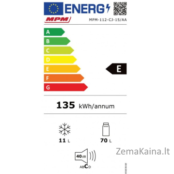 Šaldytuvas MPM MPM-112-CJ-15/AA 2