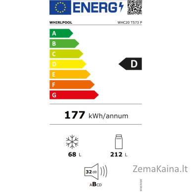 Šaldytuvas Whirlpool WHC20 T53 P 1