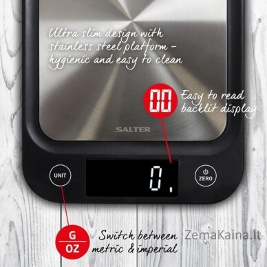 Salter 1068 BKEU16 Ultra Slim Kitchen Scale 4