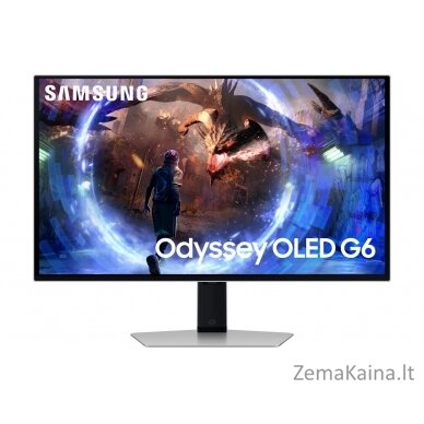 Samsung G60SD kompiuterio monitorius 68,6 cm (27") 2560 x 1440 pikseliai Quad HD OLED Sidabras