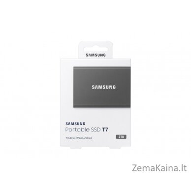 Samsung Portable SSD T7 2000 GB Pilka