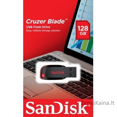 Sandisk Cruzer Blade USB atmintukas 128 GB USB A tipo 2.0 Juoda, Raudona 8