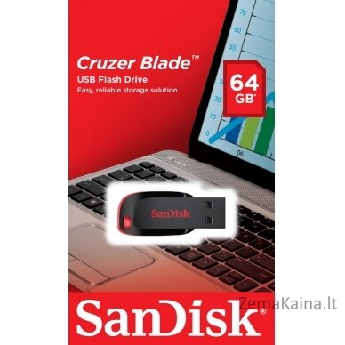 Sandisk Cruzer Blade USB atmintukas 64 GB USB A tipo 2.0 Juoda, Raudona 6