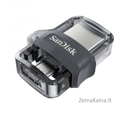 Sandisk Ultra Dual m3.0 USB atmintukas 128 GB USB Type-A / Micro-USB 3.2 Gen 1 (3.1 Gen 1) Juoda, Sidabras, Permatomas 2